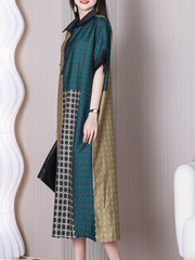 Wonderful Night Lapel Collar A-line Dress