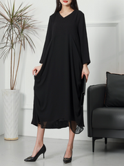 Vestido midi de verano, formal y elegante, holgado, de manga larga