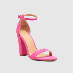 Sandalias de tacón de bloque con tiras en el tobillo