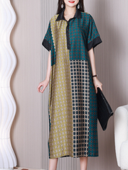 Wonderful Night Lapel Collar A-line Dress