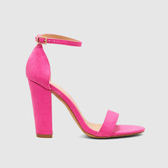 Sandalias de tacón de bloque con tiras en el tobillo