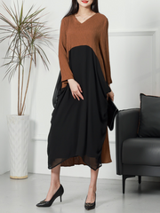 Vestido midi de verano, formal y elegante, holgado, de manga larga