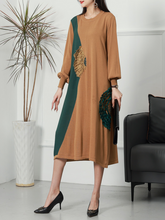 Vintage Party Wear Round Neck knitted Midi-Dress