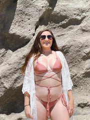 Knotted Triangle Wrap Cheeky Micro Bikini Set