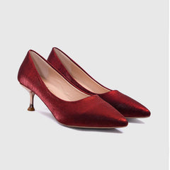Flache Mund Casual Pumps Rot