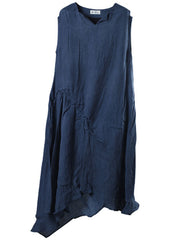 Durch die Glockenblumen – A-Linien-Kleid aus Baumwolle und Leinen