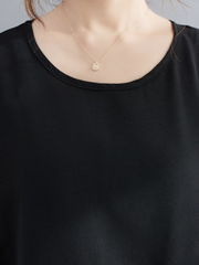 Look At The Sky Round Neck Loose Top