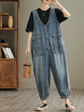 Foggy Season Denim-Jumpsuit mit hoher Taille