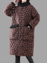 Abrigo corto holgado con bolsillo y botones de longitud media para mujer