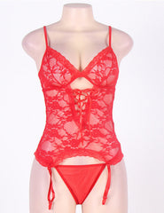 fashion Floral lace bustier set