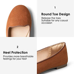 Flats Slip on Loafer Ballet Flat Shoes with +Comfort Heel Protection