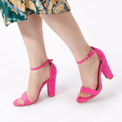 Sandalias de tacón de bloque con tiras en el tobillo