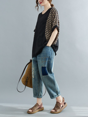 Look At The Sky Round Neck Loose Top