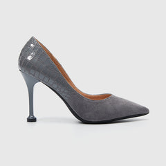 Stiletto Pointy Toe Pumps Grey