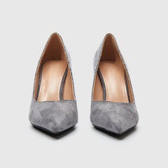 Stiletto Pointy Toe Pumps Grey