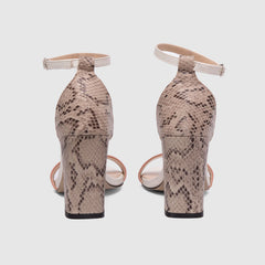 Sandalias de tacón grueso con tiras en el tobillo