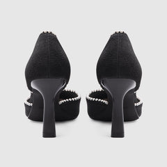 Stiletto Spitze Zehen High Heels Pumps Schwarz