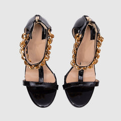 Pointy Toe High Heels Black Sandals