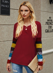 Suéter de manga larga con rayas de colores