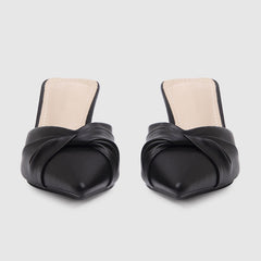 Pointy Toe Thin High Heels Sandals Black