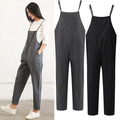 Mono informal con botones laterales y tirantes para mujer, tallas M-5XL