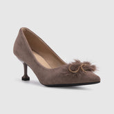 Stiletto Suede Pointy Toe Pumps Khaki