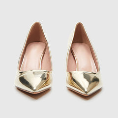 Thin Heeled Pumps Gold