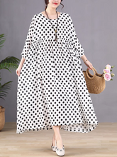 Eye's Touching Polka Dot Smock Dress