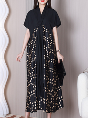 Time Will Come V-neck Short Sleeves A-line Dress