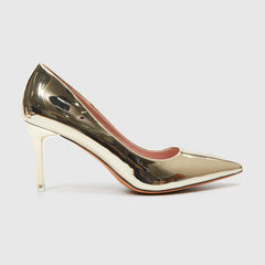 Thin Heeled Pumps Gold