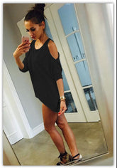 Langes T-Shirt mit Cut-Outs an den Schultern