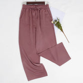 Lässige Drapierungshose mit hoher Taille und weitem Bein