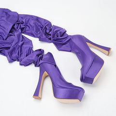 Glänzende Leggings-Stiefel