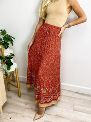 High Waist Floral Bohemian Skirt