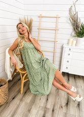 Bedrucktes Kleid mit Bindebändern an den Schultern