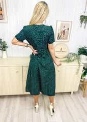 Polka Dot Button Casual Dress