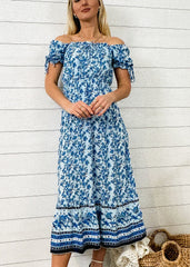 Puff Sleeve Boho Print Dress