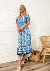 Puff Sleeve Boho Print Dress