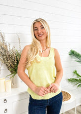 Camiseta de tirantes de punto con cuello redondo