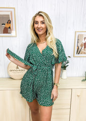 Ditsy Floral Print Tie Waist Romper