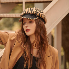 Tiger Print Baker Boy Cap