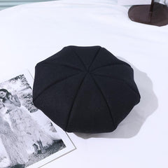 Einfarbige Kürbis-Baskenmütze