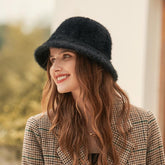 Sombrero de pescador esponjoso de color sólido