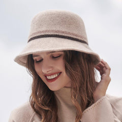 Sombrero peludo de doble raya