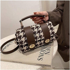 Houndstooth Twist Lock Bag