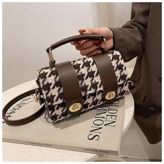 Houndstooth Twist Lock Bag