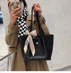 Contrast Stitching Asymmetrical Top Bag