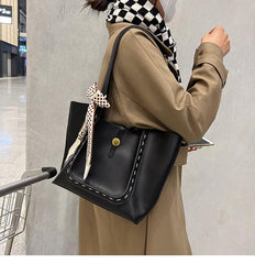 Contrast Stitching Asymmetrical Top Bag