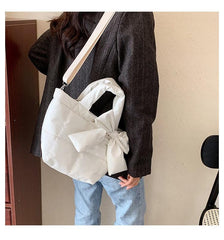 Quilted Ribbon Detail Hand Bag