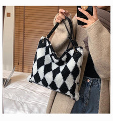 Fluffy Diamond Pattern Bag